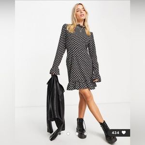 ASOS DESIGN black daisy print dress